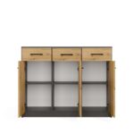 Komoda SIMPLO 3D3S Szafka 3 Szuflady 3 Drzwi ANTRACYT DĄB ARTISAN - obrazek 6