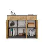 Komoda SIMPLO 3D3S Szafka 3 Szuflady 3 Drzwi ANTRACYT DĄB ARTISAN - obrazek 7