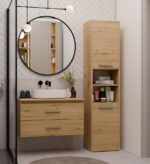 Szafka Pod Umywalkę Łazienkowa NEL 80 Wisząca 2 Szuflady DĄB ARTISAN - obrazek 7