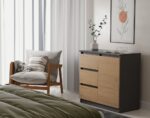 Komoda Malwa 1D3S ANTRACYT DĄB ARTISAN - obrazek 2