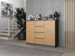 Komoda Malwa 2D4S 120 ANTRACYT DĄB ARTISAN - obrazek 4
