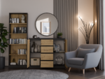 Komoda Malwa 2D4S 120 ANTRACYT DĄB ARTISAN - obrazek 3