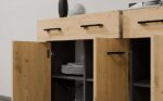 Komoda SIMPLO 3D3S Szafka 3 Szuflady 3 Drzwi ANTRACYT DĄB ARTISAN - obrazek 4