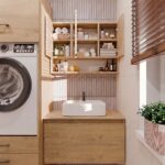 Szafka Łazienkowa Wisząca POLA 3DL/P DĄB ARTISAN 80 Cm 3 Lustra z Półką - obrazek 3