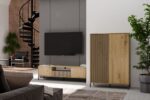 Witryna KAMARO 2DD SLIM/GŁADKI DĄB ARTISAN Lamele Front Ryflowany + Klasyczny - obrazek 2