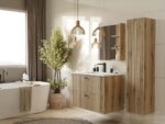 SZAFKA POD UMYWALKĘ TIGO 80 2S DĄB EVOKE 2 SZUFLADY RYFLOWANY FRONT WISZĄCA - obrazek 4