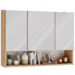 Szafka Łazienkowa Wisząca POLA 3DL/P DĄB ARTISAN 80 Cm 3 Lustra z Półką