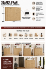 KOMODA FRAN DĄB ARTISAN 120 Cm 3 Drzwi 2 Szuflady 30 Cm Do Salonu Sypialni - obrazek 6