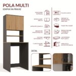 Szafka Łazienkowa POLA MULTI Nad Pralkę Słupek Regał ANTRACYT DĄB ARTISAN - obrazek 6