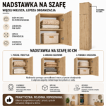 Nadstawka Na Szafę SD-50 DĄB ARTISAN Półka 50 cm Do Garderoby Pokoju - obrazek 7