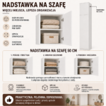 Nadstawka Na Szafę SD-50 BIEL Półka 50 cm Do Garderoby Pokoju - obrazek 5