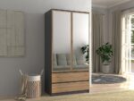 Szafa Malwa SS-90L ANTRACYT DĄB ARTISAN - obrazek 2
