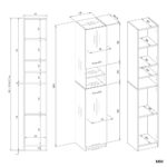Szafka Łazienkowa Słupek 32 cm MARBELA 1.0 Regał Słupek 2 Drzwi KASZMIR BEŻ - obrazek 7