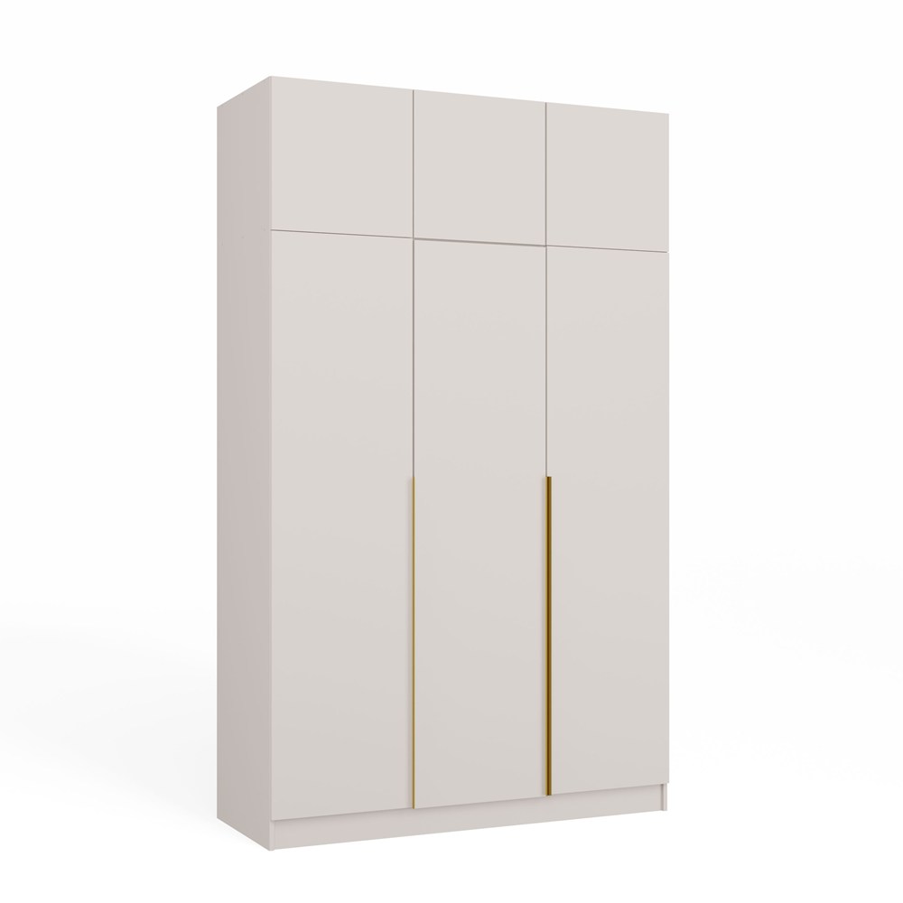 MINI Szafa SENSO 3D Wysoka Z NADSTAWKĄ KASZMIR 150 Cm Drzwi Złote Uchwyty 250 Cm - obrazek 1