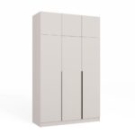 Szafa SENSO 3D Wysoka Z NADSTAWKĄ KASZMIR Drzwi Czarne Uchwyty 250 Cm