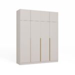 Szafa SENSO 4D Z NADSTAWKĄ Wysoka KASZMIR Drzwi Złote Uchwyty 250x200 Cm