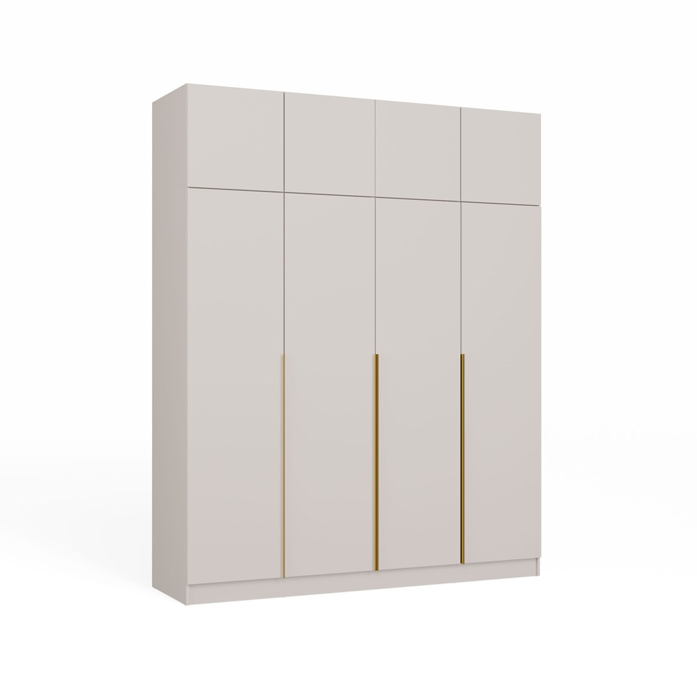 MINI Szafa SENSO 4D Z NADSTAWKĄ Wysoka KASZMIR Drzwi Złote Uchwyty 250x200 Cm - obrazek 1