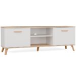 Szafka RTV OLYMPO 150 BIAŁA DĄB ARTISAN 150 CM Stolik Pod TV Telewizor