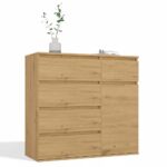 KOMODA 1D5S Szafka 1 Drzwi 5 Szuflad Do Salonu Sypialni Pokoju DĄB ARTISAN