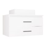 Szafka z Umywalką NEL 80 Łazienkowa BIAŁA Wisząca 2 Szuflady 80x50x58,5 Cm
