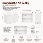 Szafa z Nadstawką SD-90 Drzwi Półki BIAŁY Do Garderoby Pokoju Biura - obrazek 7