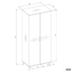 Szafa Ubraniowa OLYMPO 2D BIAŁA DĄB ARTISAN 80 Cm Drążek 2 Drzwi Sypialnia - obrazek 7