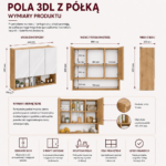 Szafka Łazienkowa Wisząca POLA 3DL/P DĄB ARTISAN 80 Cm 3 Lustra z Półką - obrazek 7