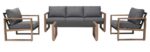 Zestaw Mebli Ogrodowych DUISBURG Sofa Fotel Stolik ANTRACYT / BRĄZOWY