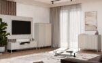 SZAFKA RTV KAMARO 160 KASZMIR Front ryflowany + Klasyczny - obrazek 6