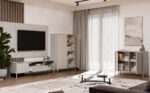 SZAFKA RTV KAMARO 160 KASZMIR Front ryflowany + Klasyczny - obrazek 4