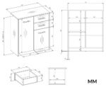 Komoda SIMPLO 2D2S Szafka 2 Szuflady 2 Drzwi Do Salonu ANTRACYT DĄB ARTISAN - obrazek 5
