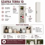 Szafka Łazienkowa Wisząca TERRA 1D KASZMIR BEŻ Słupek 4 Półki Do Łazienki - obrazek 7