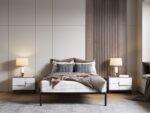 Stelaż Łóżka BED ALU 140x200 Metalowy Drewniane Listwy Nowoczesny CZARNY - obrazek 3