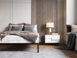 Stelaż Łóżka BED ALU 140x200 Metalowy Drewniane Listwy Nowoczesny CZARNY - obrazek 4