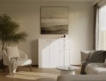 KOMODA FRAN BIAŁY 120 Cm Szafka 3 Drzwi 2 Szuflady 30 Cm Do Salonu Sypialni - obrazek 2