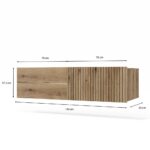 SZAFKA POD UMYWALKĘ TIGO 1D2S DĄB EVOKE 140 CM 2 SZUFLADY RYFLOWANY FRONT WISZĄCA - obrazek 7