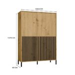 Witryna KAMARO 4DK SLIM/GŁADKI DĄB ARTISAN 4 Drzwi Lamele Front Ryflowany + Klasyczny - obrazek 6