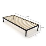 Stelaż Łóżka BED ALU 80x200 Metalowy Drewniane Listwy Nowoczesny CZARNY - obrazek 4