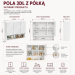 Szafka Łazienkowa Wisząca POLA 3DL/P BIAŁY 80 Cm 3 Lustra z Półką - obrazek 7