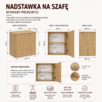 Szafa z Nadstawką SD-50 Drzwi Półki DĄB ARTISAN Do Garderoby Pokoju Biura - obrazek 7