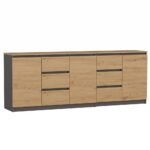 Komoda COSTA 1D3S/2D3S BA ANTRACYT DĄB ARTISAN