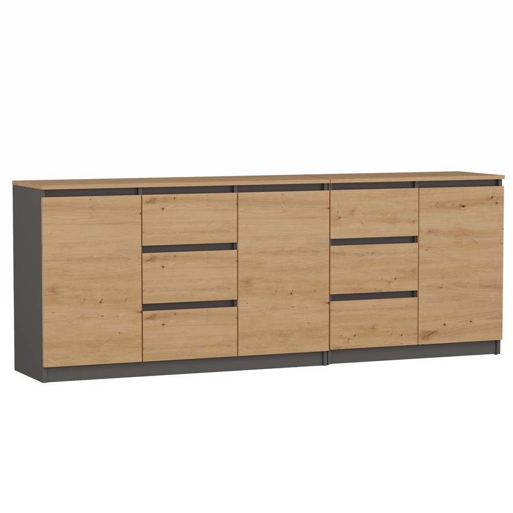 ba-m Komoda COSTA 1D3S/2D3S BA ANTRACYT DĄB ARTISAN - obrazek 1