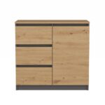 Komoda Malwa 1D3S/BA ANTRACYT DĄB ARTISAN - obrazek 4