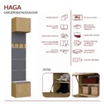 Garderoba Wieszak HAGA 1W DĄB ARTISAN - obrazek 5