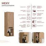 Szafka Łazienkowa Wisząca MEXY W1D Słupek 1 Drzwi 3 Półki DĄB ARTISAN - obrazek 7