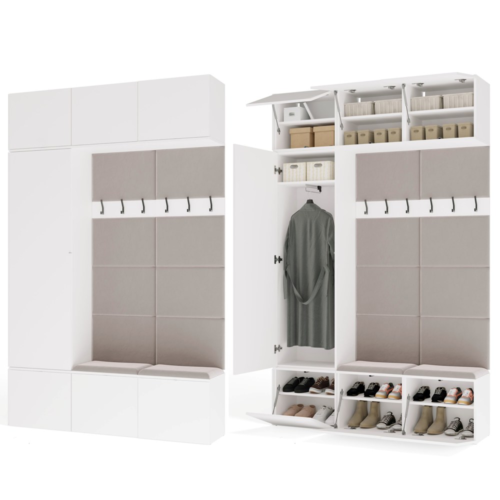 miniaturka7 Garderoba HAGA III 1Sz2W BIAŁY Szafa + 2x Wieszak Do Przedpokoju - obrazek 1