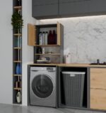 Szafka Łazienkowa POLA MULTI Nad Pralkę Słupek Regał ANTRACYT DĄB ARTISAN - obrazek 3