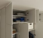 Szafa SENSO 4D z NADSTAWKĄ Wysoka KASZMIR Drzwi Czarne Uchwyty 250x200 Cm - obrazek 5