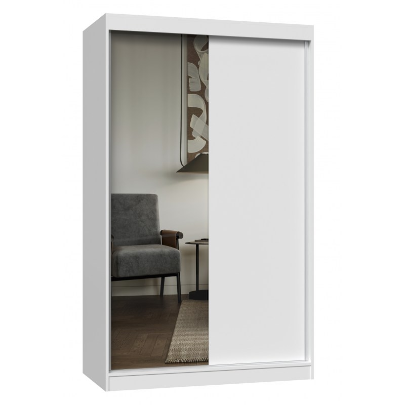 szafa-iga-120-z-1-lustrem-biel-mat Szafa Iga 120 A/B BIAŁY - obrazek 1