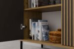 Komoda KAMARO 2D SLIM DĄB ARTISAN Lamele Front Ryflowany - obrazek 4